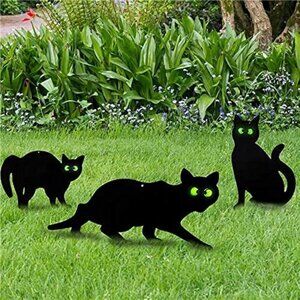 3 Pack Halloween Metal with Reflective Eyes Halloween Yard Lawn Stakes Garden
